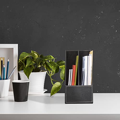 Organiseur stable A4 Relaxdays 2 compartiments en similicuir - 3