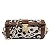 EPXGTOEK Borsa a catena da donna Nuova borsa a tracolla versatile con cuscino a contrasto di colore con stampa leopardo retrò, Stampa leopardata marrone.