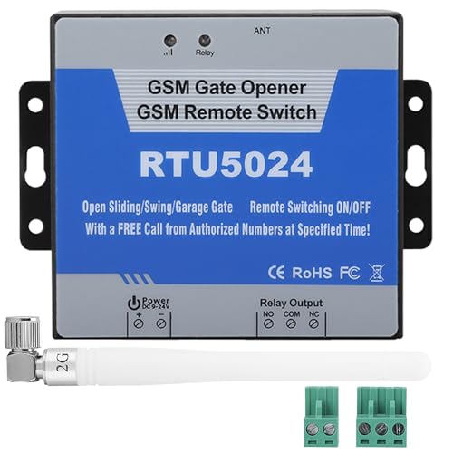 Klanata GSM RTU5024   Interruptor remoto para puerta de garaje, carcasa de metal IP30, 850/900/1800/1900 MHz, SMS, llamada gratuita