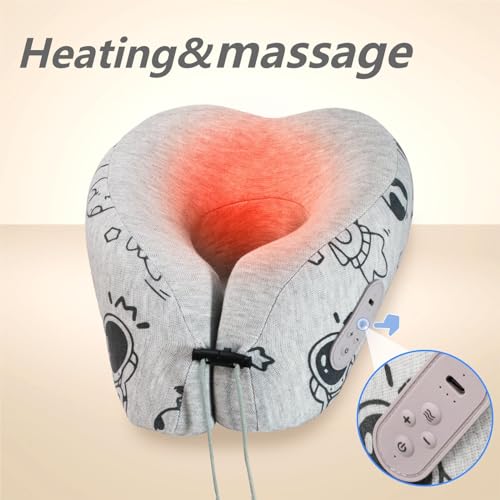Bluetooth Travel Neck Pillow Electric Neck Massager with Heating Neck Pillow Speaker for Home, Party, Outdoor, Sleep, Travel, Gaming and Gift - Image 5