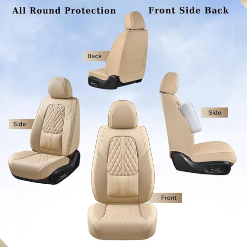 Image of Coverado Car Seat Covers, Car Seat Covers Front Seats, 2-Pack Front Seat Cover, Nappa Leather Waterproof Seat Covers, Car Seat Protectors, Automotive Seat Covers Universal Fit for Most Vehicles