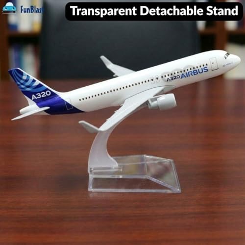 Image of FunBlast Diecast Aeroplane Scale Model - Airplane Miniature Model Only for Display, Size -14 Cm (A320-Airbus)