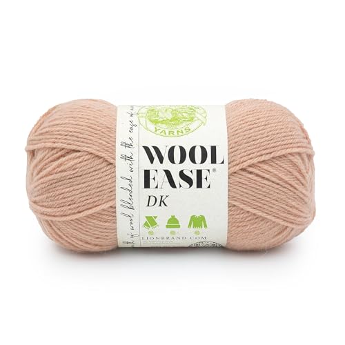 Image of Lion Brand Yarn, Wool-Ease DK Crochet & Knit Yarn, Peach, Orange, 1 Pack | Classic DK Weight Wool Acrylic Blend Knit & Crochet Fiber for Warm Blankets, Light Sweaters, Fall & Winter Hats