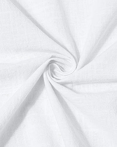 J.VER Men's Cotton Linen Long Sleeve Shirts Casual Button Down Banded Collar Shirt Beach Summer Tops with Pocket4