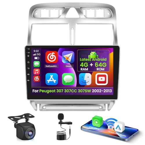 Écran tactile Peugeot 307 pour remplacer l'autoradio d'origine en Android