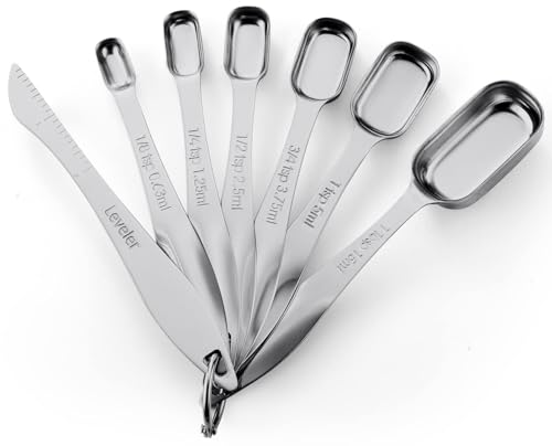 Spring Chef Heavy Duty Stainless Steel Metal Measuring Spoons, Set of 6