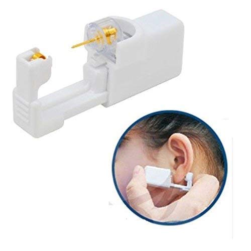 Disposable Sterile Body Ear Nose Piercing Kit Tool Stud Safety Portable Ear Piercing Kit 1 Unit (Silver Purple)