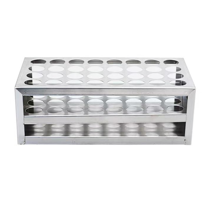 1Pcs Lab Stainless Steel Test Tube Holder colorimetric Tube Rack centrifuge Tube Stander for School Experiment(30mm 8holes)