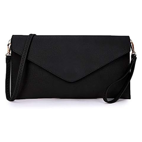 AOSSTA Large Black Envelope Clutch Bag Cover