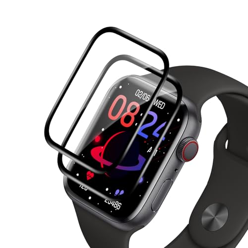 VideoSecu 2 Stück für Panzerglas für Apple Watch 7/8/9 45mm Schutzfolie Selbstheilende Schutzglas Ultradünne 0.33mm Blasenfrei Ölfeste & Kratzfeste Schutzglas Anti-Fingerabdruck Displayschutz