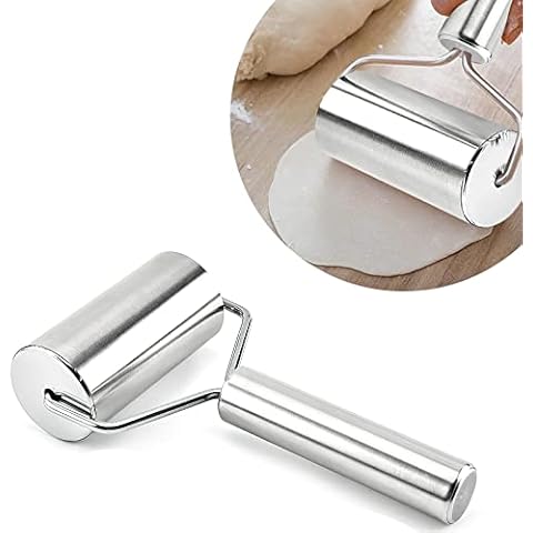 HENGBIRD Edelstahl Nudelholz, 18,7 x 9,2cm, Metall Teigroller Klein Anti-Rost Nudelholz Cover