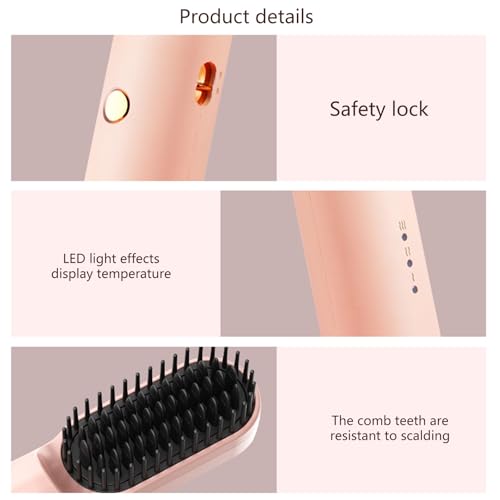 Peine alisador recargable USB para cabello portátil miniatura 6