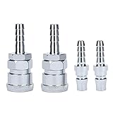 【Facilidad De Uso】Accesorios de manguera son fáciles de usar. Simplemente deslice el anillo elástico hacia atrás e inserte el enchufe del conector de la manguera. (Nota: asegúrese de deslizar el anillo elástico nuevamente a su posición para conectar o desconectar rápidamente la herramienta y las líneas de aire).