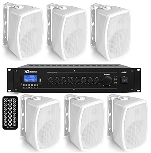  KIT AUDIO FILODIFFUSIONE BLUETOOTH+TELECOMANDO+ 6 CASSE PER ESTERNI IMPERMEABILI