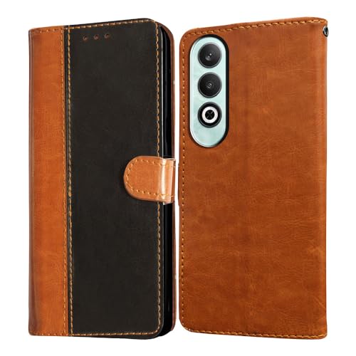 Image of amazon basics Flip Leather Mobile Cover (Soft & Flexible Back case) for OnePlus Nord CE4 5G (CamelBlack)