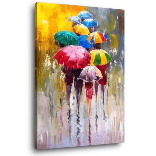 Tableau sur toile parapluie decoration murale salon chambre 65x97