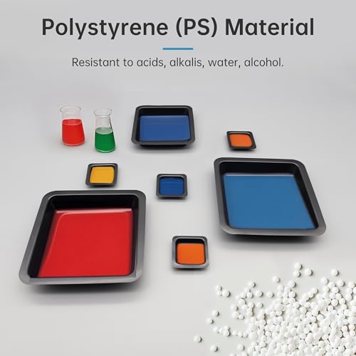 black weigh boats 10ml  small square anti-static weigh boats with easy-pour corners  leak-proof amp spill-resistant  disposable lab weighing boats  pack of 100 y201