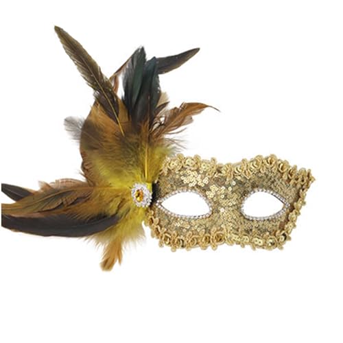 GMQWRK Máscaras venecianas para mujer, con lentejuelas brillantes, plumas, disfraces, gafas, media cara, mascarada, carnaval, cubierta facial 2026, accesorios de moda para fiesta rave, discoteca