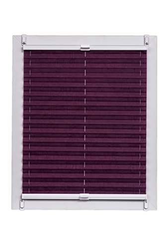 Store plissé violet 85x150 cm Klemmfix avec rail blanc - 2