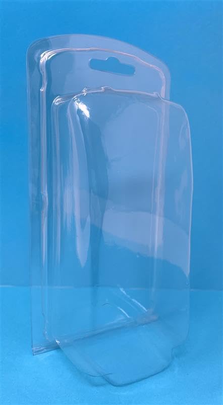 500 STÜCK *Premium* Kunststoffbox Blisterverpackung 75 x 175 x 50mm - klarsichtige Klappverpackung/Klappblister mit Euroloch