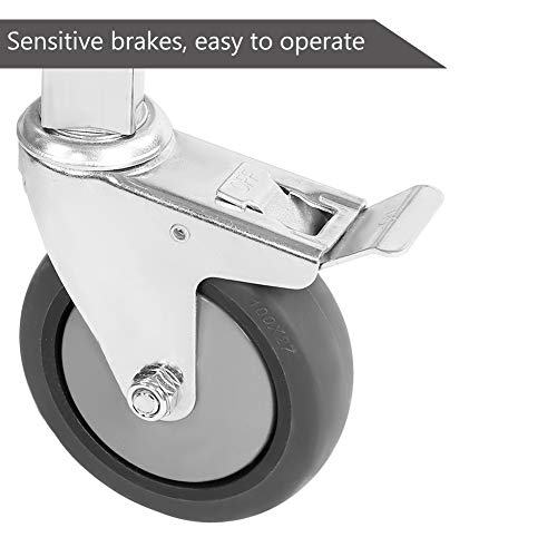 Ejoyous 3 Böden Küchenwagen, Servierwagen Edelstahl Mit Rollen Aufbewahrungswagen Multifunktion Rollwagen Mit 3 Ebenen… – Bild 7