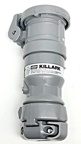 Killark VPR3455 Pin and Sleeve Connector, 4 Wire, 4 Pole, 30 Amp, 600V, Copper-Free Aluminum