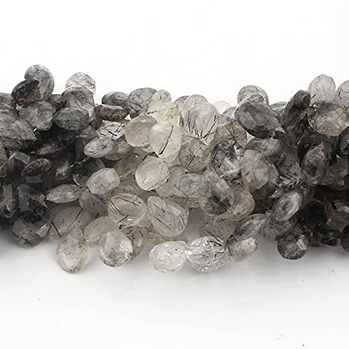Quartz tourmaliné perles poires facettées de 10 pouces pour création bijoux