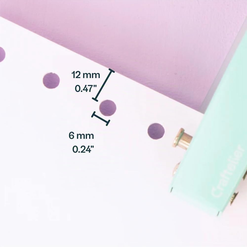 Craftelier - Einloch‑Papierlocher mit Abfallbehälter, Kapazität bis 20 Blatt, Metallstanzer für Karten, Karton und kreative Projekte, für Büro, Zuhause oder Schule