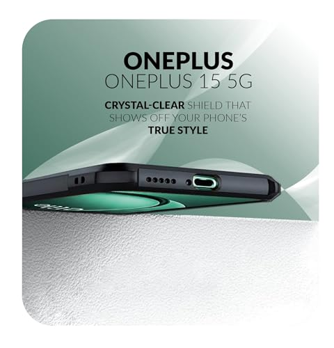 Image of Back Cover Case + Screen Protector for OnePlus 15 5G | Transparent & Black Mobile Phone Back Case Cover for 1 + OnePlus 15 | Camera Protection | One Plus 15 5G TPU & PC Black Back Case