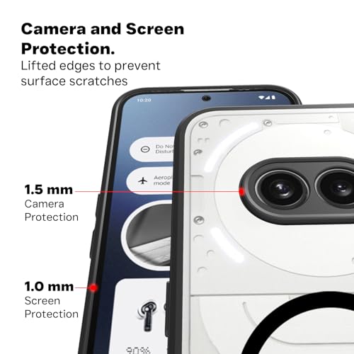 Image of RIGGEAR Shockproof Sleek Hybrid Magnetic Armor Back Cover Case Compatible with MagSafe Accessories for Nothing Phone 2A / Phone 2A Plus (Clear PC + Black TPU Bumper)