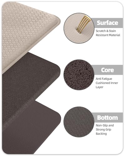 Tapis de cuisine antidérapant beige 60x150cm lavable - 7