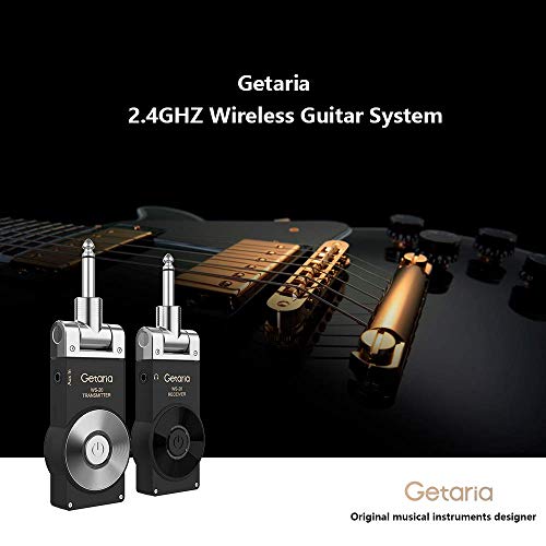 Getaria Wireless Guitar System Rechargeable Digital Transmitter Receiver for Electric Guitar Bass