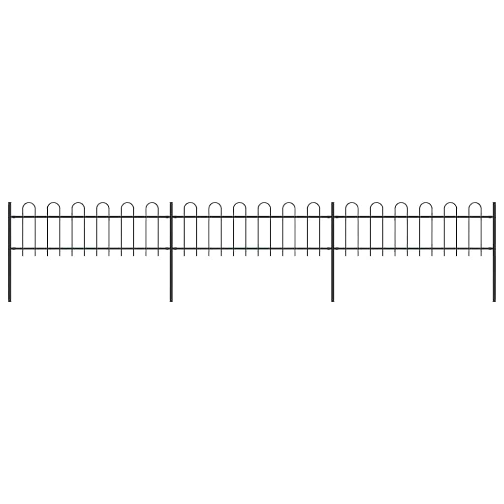Clôture de jardin en acier 3 panneaux barrière pour animaux et protection noire
