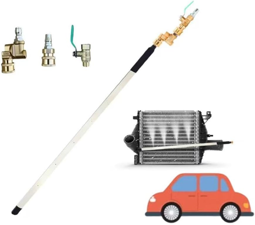 Radiator Cleaning Wand, 2025 New 24'' Portable Radiator Cleaning Tool, 4500 PSI Radiator Flush and Cleaner Tool, Radiator Pressure Washer Tool for Household Cars, Trucks, RV (With Switch)