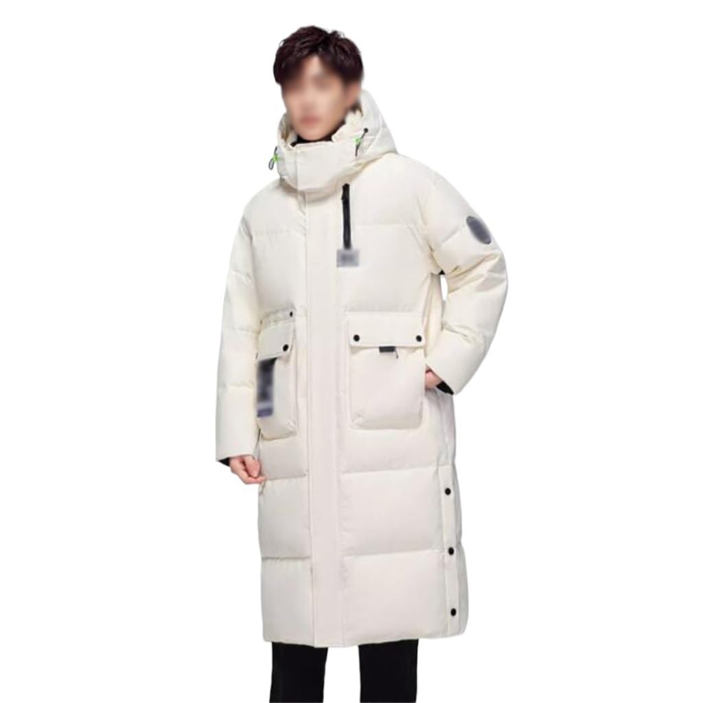 Casual Coat Mens Down Jacket Over The Knee Long Autumn And Winter Hooded Fashion Thick And Warm