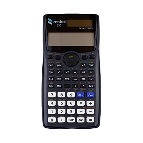 Zentesi Scientific Calculator For Secondary School with Solar Power. Perfect for GCSE, A Level Maths, Office Stationary Set & Supplies - 401 Functions, 12 Digit & 2 Line Display Cover