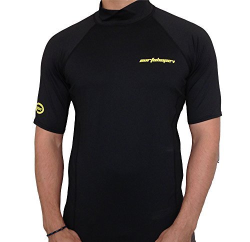 Protection UV Chemise Surfshop24 Rashguard Spandex manches courtes noir UPF 50+ Protection solaire - 44, L