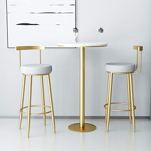 Tabouret de bar solide et durable assise lin et dossier confort
