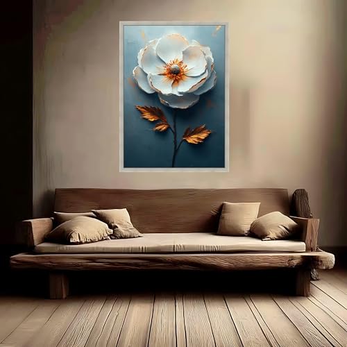 Tableau sur toile fleurs blanches pour illuminer un mur sombre - 2