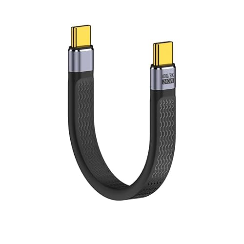 BRIMFORD Short USB C Cable, 240W USB C to USB C 0.4FT Flexible Cable Support Thunderbolt 4/3/USB4, 8K@60HZ Display,40Gbps Data Transfer for PowerBank,Camera,External SSD,Docking,MacBook,Phone
