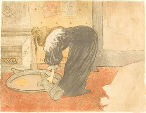 Pintura sobre lienzo Donna Alla Vasca Di Henri De Toulouse Lautrec de 60x90cm