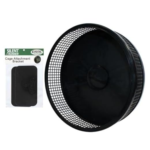Silent Runner Pro | Sugar Glider Exercise Wheel (Black with Attachment)