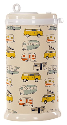 Glenna Jean Happy Camper Ubbi Diaper Pail Cover, Yellow Chevron