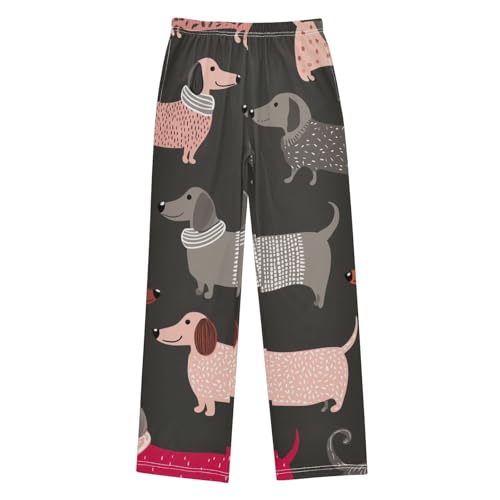 ZZXXB Lovely Dachshund Dogs Boys Long Pants Soft Trousers Elastic Waist Kids Lounge Bottoms with Pockets S-XL - Main Image