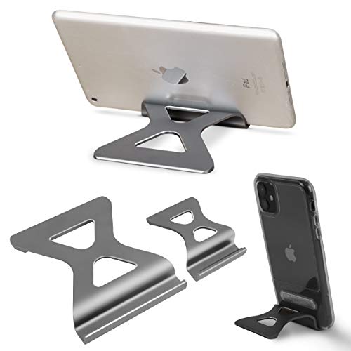 Tablet Stand & Mobile Phone Stand (2 Piece Combo Pack) Low Profile Aluminum Desktop Stand for Tablet Such as iPad, Kindle, Nexus, Mobile Phone Stand for Mobile Phones iPhone, Galaxy