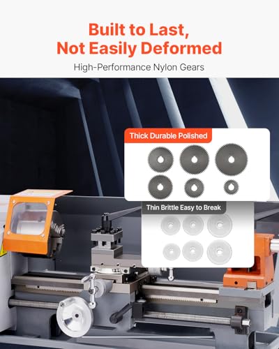 image for VEVOR Benchtop Metal Lathe, 7.87 x 13.78 in, Precision Power Metal Lat