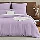 EMME Musselin Bettwäsche 100% Baumwolle, 135x200 Doppelte Sommer Bedding Bettwäsche-Sets mit Reißverschluss, 1er Set Bettbezug mit 1 Kissenbezüge 80x80 cm, Musselin Tagesdecke, ÖKO-TEX, Lila