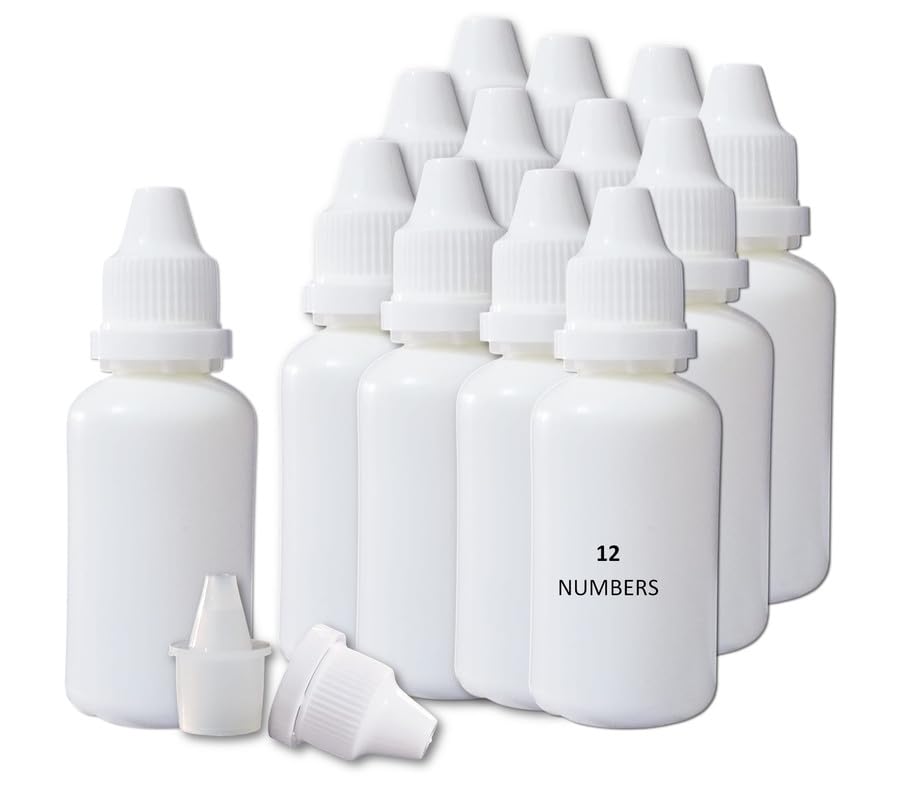 Empty Plastic Squeezable Liquid Dropper Bottles for Medicine Drops, Lab, Samples(30ml, White) - Set of 12-image-16