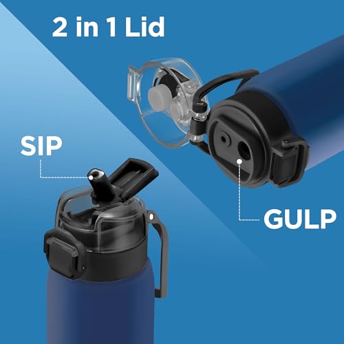 Image of Milton Sports Steel Edge 900 | DC Official Drinkware Partner I Limited Edition Delhi Capitals Water Bottle | PU Insulated Sipper with Twin Lid | Designed for Cricket Lovers I 600 ml | Blue
