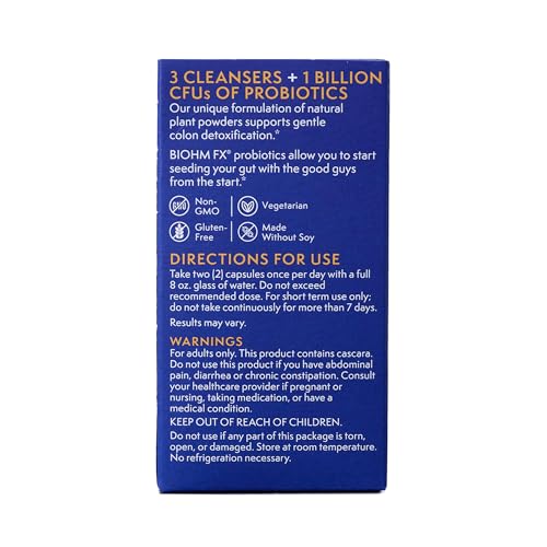 BIOHM Colon Cleanse Detox with Probiotics, 3 Day Quick Cleanse, 6 Capsules, Supports Constipation and Bloating Relief, 3 Servings, Gut Cleanse for Men and Women - Image 8